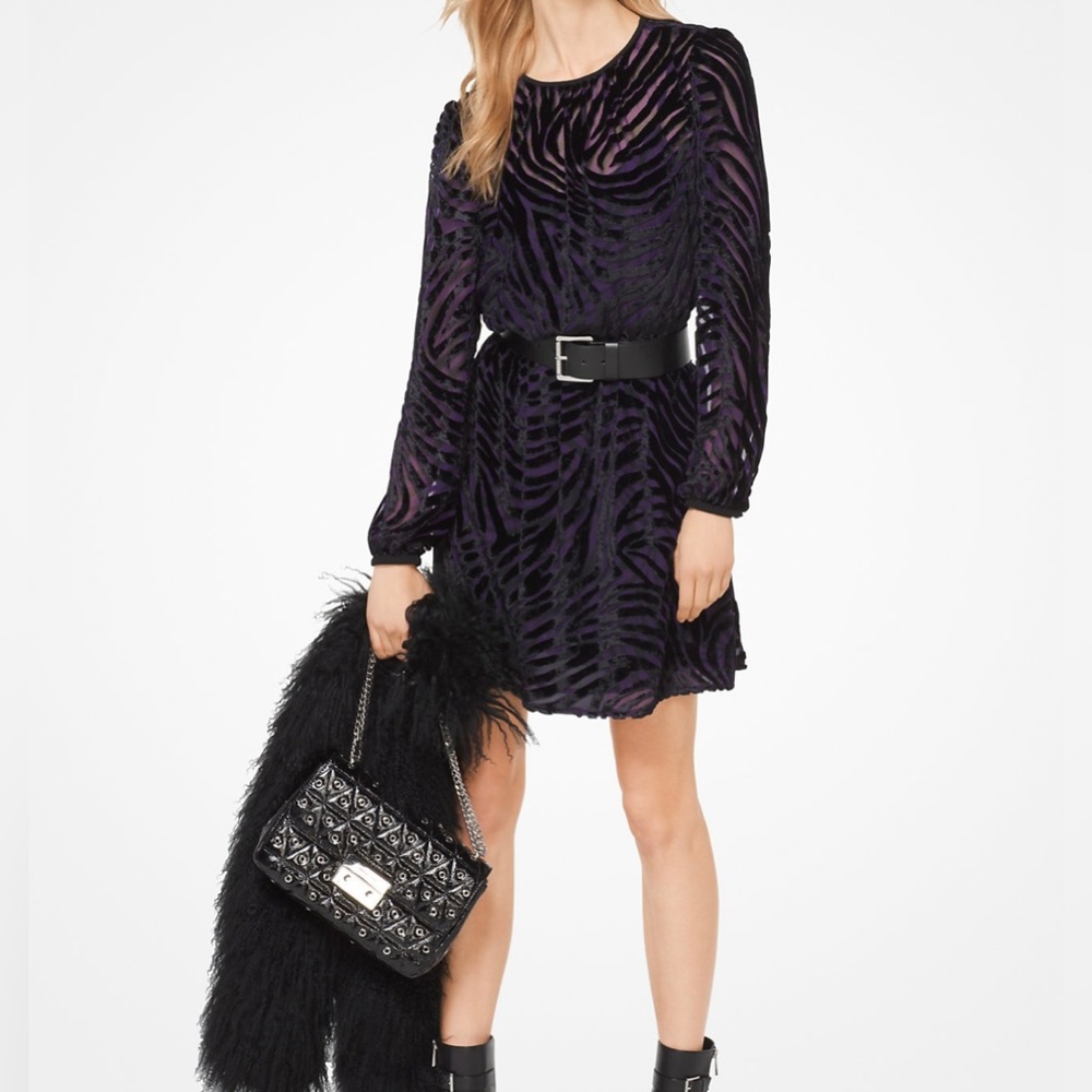 MICHAEL KORS Tiger Velvet Jacquard Dress